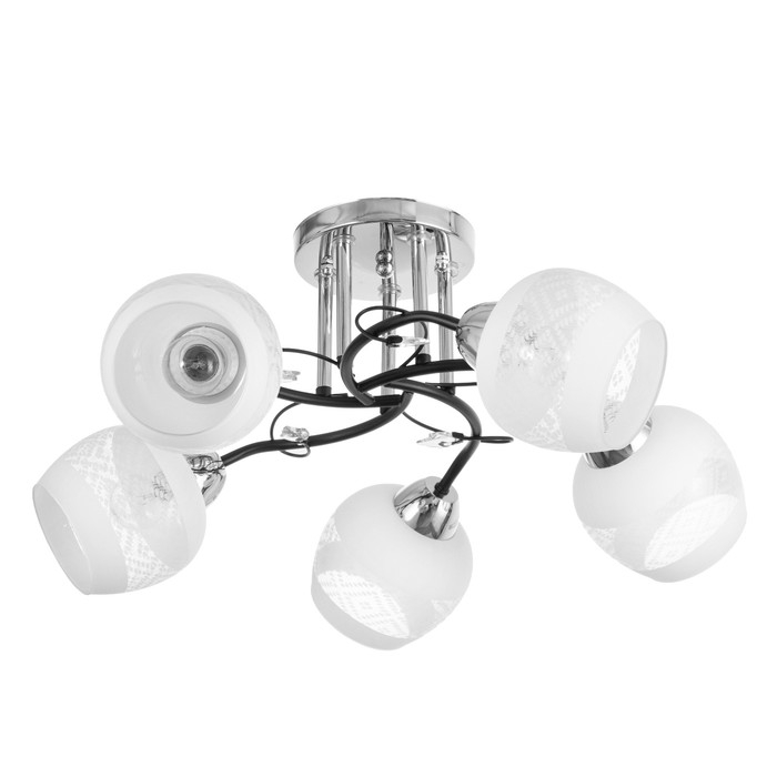 Люстра Люстра "Мона" 3х60Вт Е27 Хром, чёрный 53х53х28см