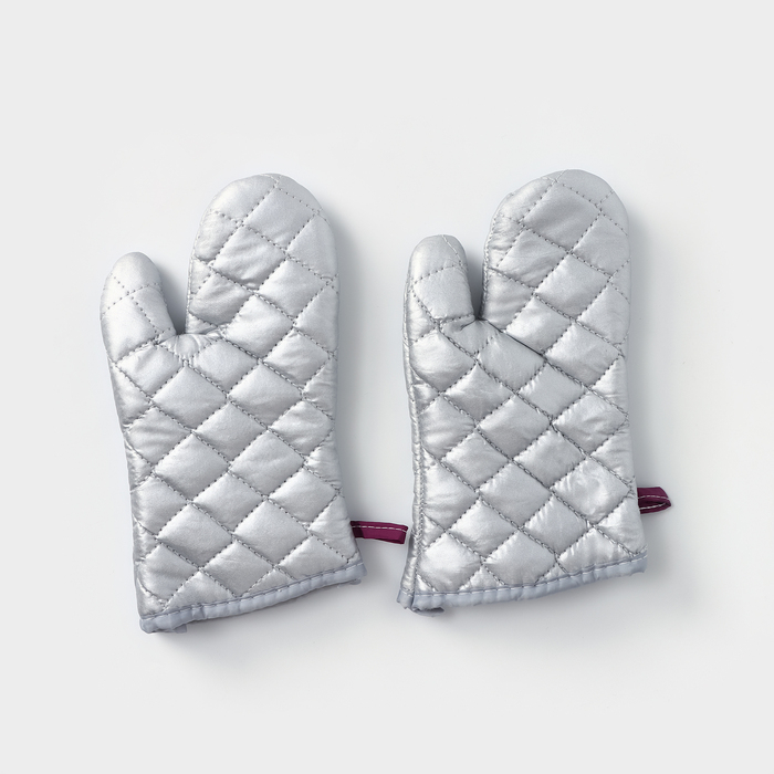 Набор прихваток «Профи», 2 шт, 30×16×2 см, цвет серый Набор прихваток «Профи», 2 шт, 30×16×2 см, цвет серый