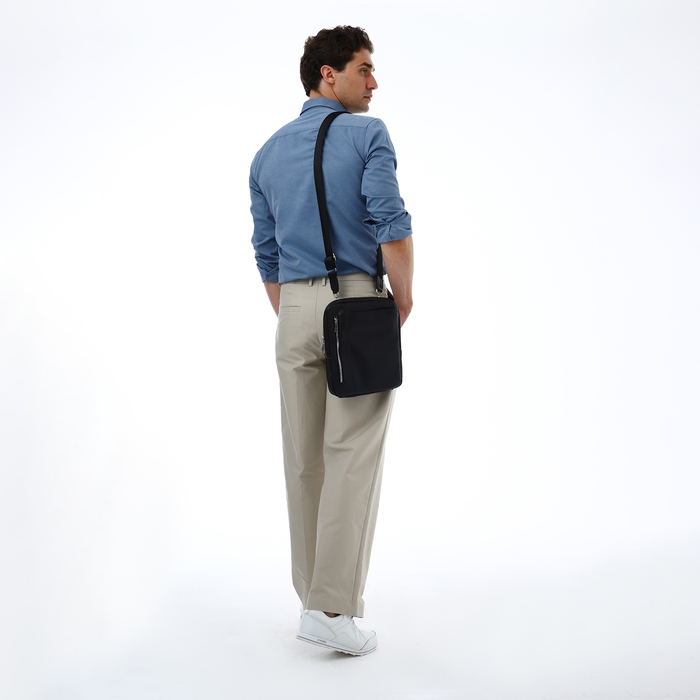 Сумка мужская через плечо TEXTURA, искусственная кожа, цвет чёрный Сумка мужская через плечо TEXTURA, искусственная кожа, цвет чёрный