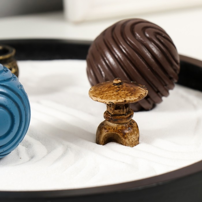 Сад камней Дзен  Сад камней Дзен "Два шара с рисунками" песок+аромапалочки 23х23х5,5 см