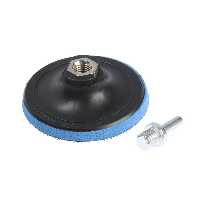 Насадка с липучкой для дрели и УШМ ТУНДРА, М14, с адаптером, 100 мм Насадка с липучкой для дрели и УШМ ТУНДРА, М14, с адаптером, 100 мм