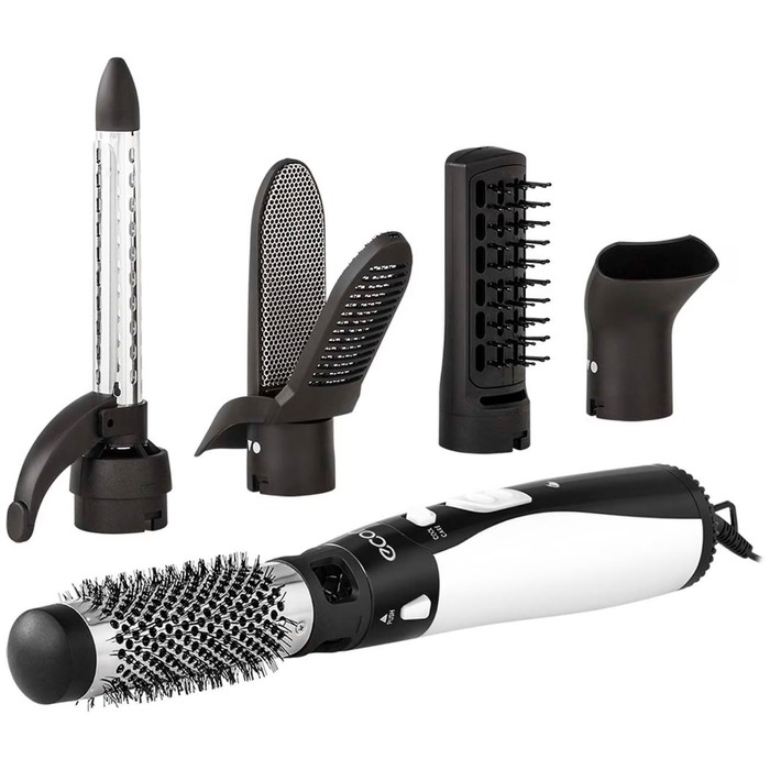 Фен-щётка Econ ECO-BH05B, 1000 Вт, 1 скорость, 2 температурных режима,  чёрно-белый Фен-щётка Econ ECO-BH05B, 1000 Вт, 1 скорость, 2 температурных режима,  чёрно-белый