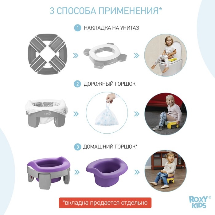 Дорожный горшок HandyPotty в фирменной сумке, цвет серый Дорожный горшок HandyPotty в фирменной сумке, цвет серый