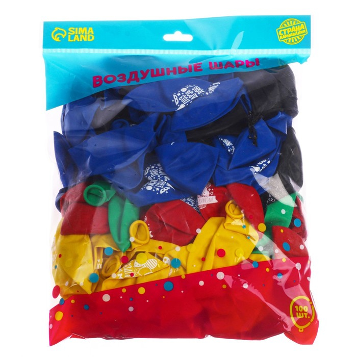 Воздушный шар латексный 12" &laquo;Поздравляю&raquo;, пастель, 100 шт., МИКС