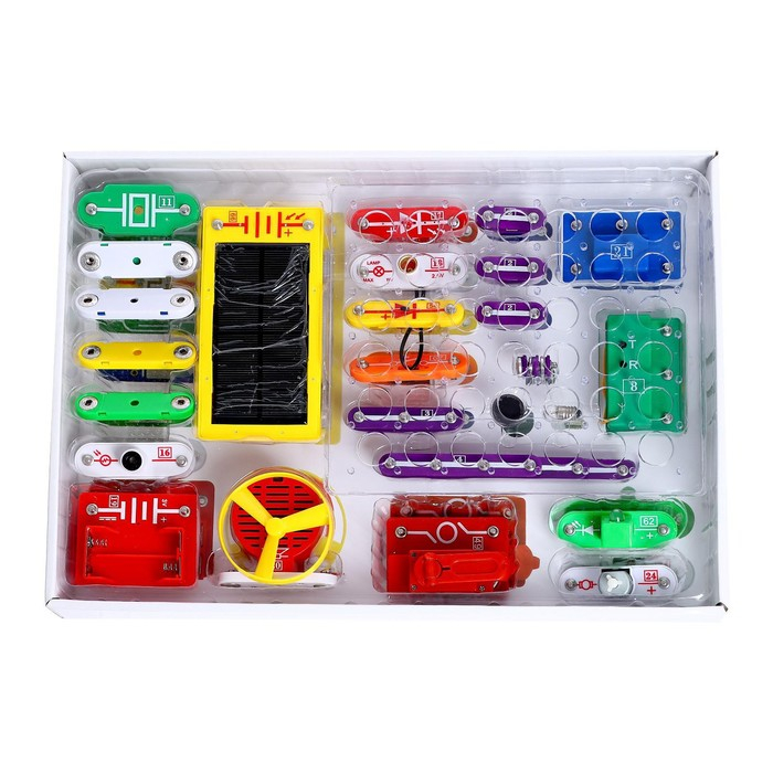 Конструктор электронный «Эврики», 357 схем, 38 элементов, работает от батареек Конструктор электронный «Эврики», 357 схем, 38 элементов, работает от батареек