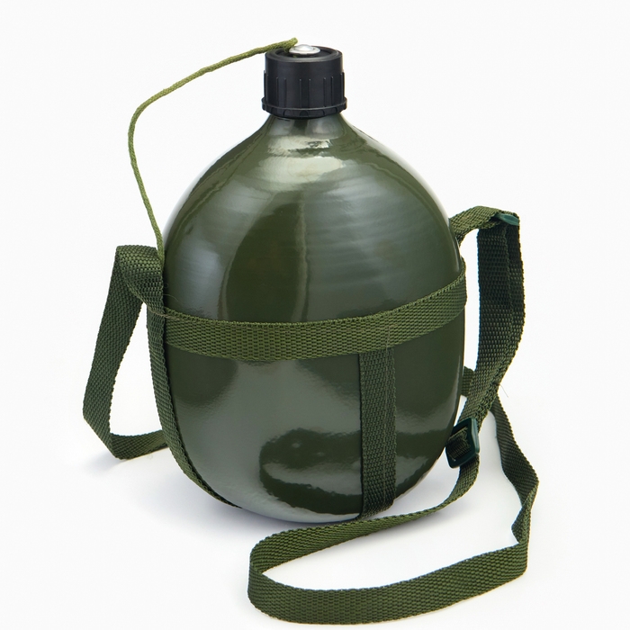 Фляжка армейская походная  Фляжка армейская походная "Аdventure" 2 л для воды, на лямках, металлическая, зелёная