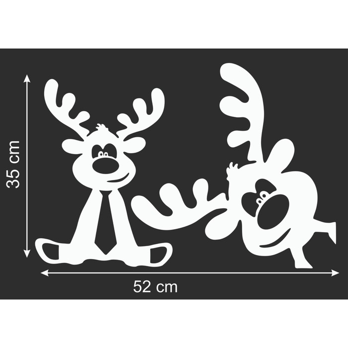 Наклейка декоративная для окон "Два оленя" 35х52 см