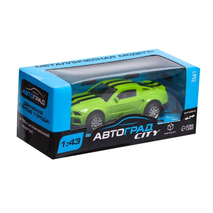 Машина металлическая «Спорт», инерционная, масштаб 1:43, цвет зелёный Машина металлическая «Спорт», инерционная, масштаб 1:43, цвет зелёный