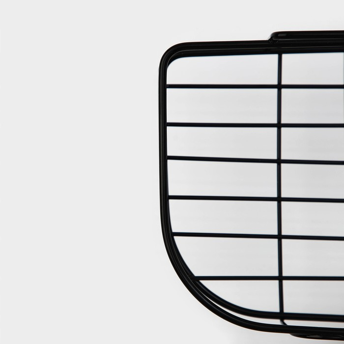 Полка угловая Доляна, 2 крючка, 26×26×10 см, цвет чёрный Полка угловая Доляна, 2 крючка, 26×26×10 см, цвет чёрный