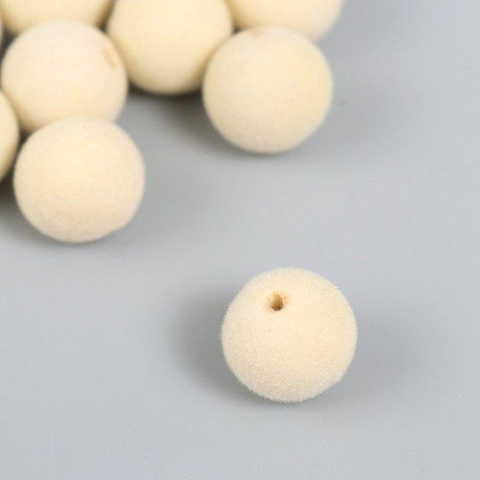 Бусины для творчества бархатное напыление Бусины для творчества бархатное напыление "Белое облако" набор 10 шт d=1,4 см