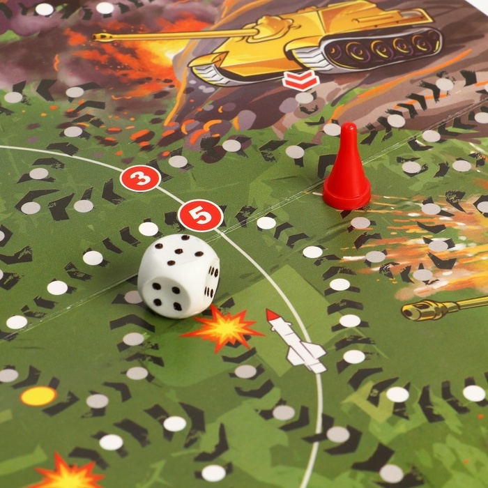 Настольная игра-ходилка  Настольная игра-ходилка "Танки", поле 27 х 41 см