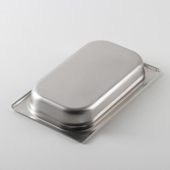 Гастроёмкость 1/4 из нержавеющей стали, 40 мм, 26,4×16×4 см, толщина 0,8 мм Гастроёмкость 1/4 из нержавеющей стали, 40 мм, 26,4×16×4 см, толщина 0,8 мм