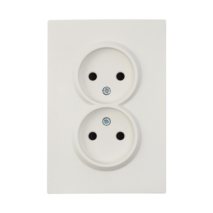 Розетка двухместная TOT Elegant, 10 А, скрытая, без з/к, белая Розетка двухместная TOT Elegant, 10 А, скрытая, без з/к, белая