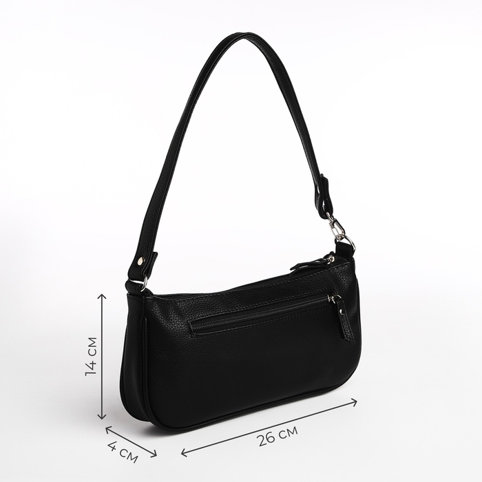 Сумка женская TEXTURA, багет, маленький размер, цвет чёрный Сумка женская TEXTURA, багет, маленький размер, цвет чёрный