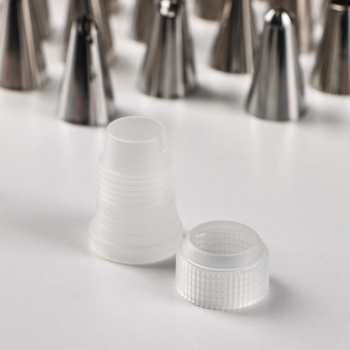 Набор кондитерский: насадки 26 шт, d=1,7 см, адаптер, кондитерский гвоздь, в кейсе Набор кондитерский: насадки 26 шт, d=1,7 см, адаптер, кондитерский гвоздь, в кейсе