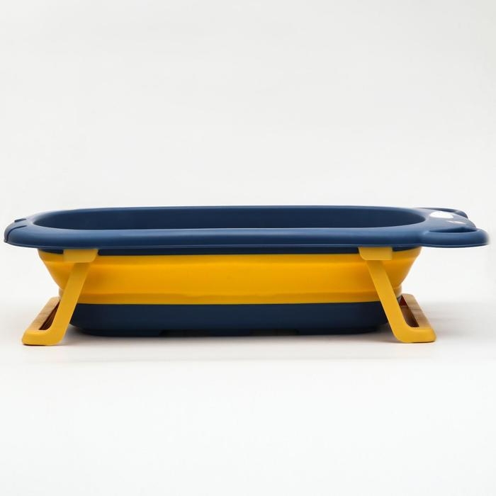 Ванночка детская складная со сливом, «Мишка», 83 см., цвет синий Ванночка детская складная со сливом, «Мишка», 83 см., цвет синий