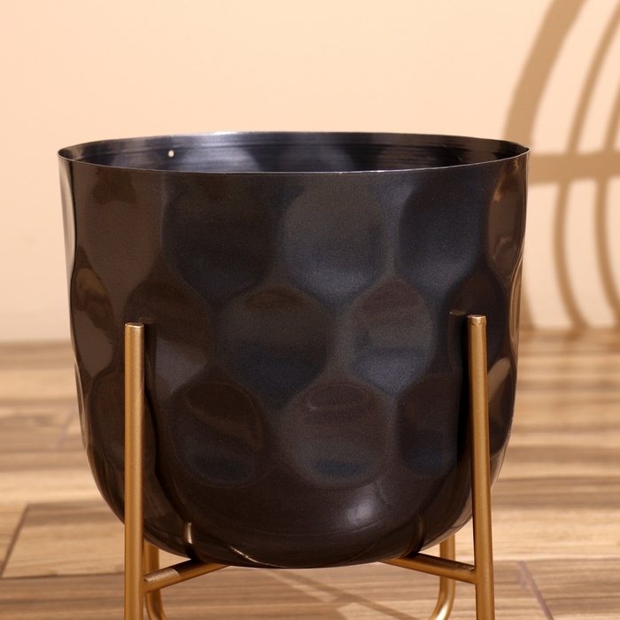 Кашпо на подставке  Кашпо на подставке "Хани" металл (набор 2 шт), диаметр 30 и 25 см