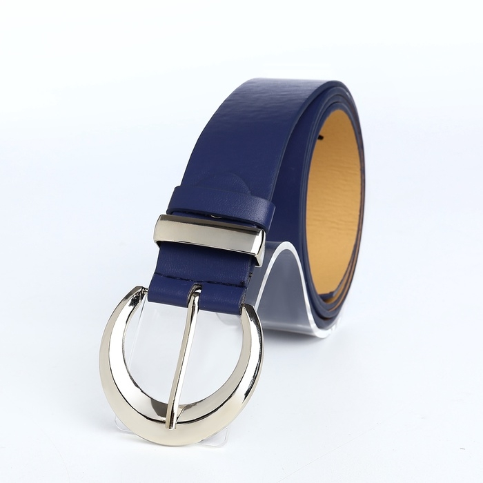 Ремень женский, ширина 3,3 см, винт, пряжка металл, цвет синий Ремень женский, ширина 3,3 см, винт, пряжка металл, цвет синий