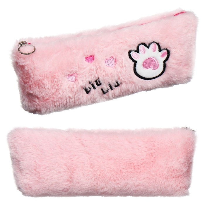 Пенал школьный на молнии Пенал школьный на молнии "Лапка" Calligrata, розовый