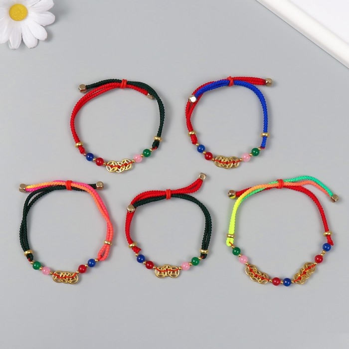 Браслет фен-шуй Браслет фен-шуй "Три золотых монетки" регулируемая длина