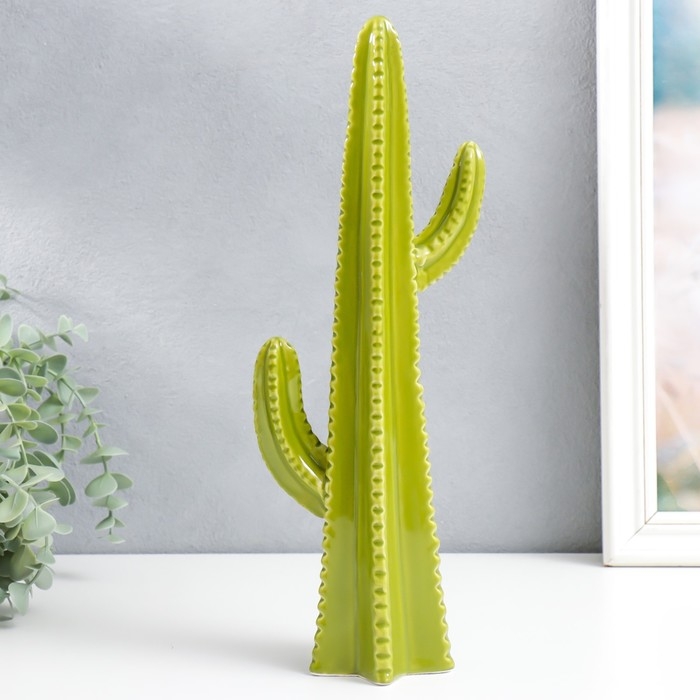 Сувенир керамика  Сувенир керамика "Кактус Цереус" зелёный 6,3х12,5х34,5 см