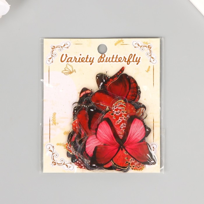 Наклейки PVC Наклейки PVC "Красные бабочки" набор 40 шт 8х7 см