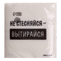 Салфетки бумажные однослойные "Не стесняйся-вытирайся", 24х24 см, набор 20 шт.