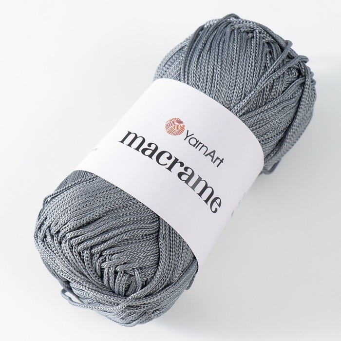 Пряжа Пряжа "Macrame Макраме" 100% полиэстер 130м/90гр (159 стальной)