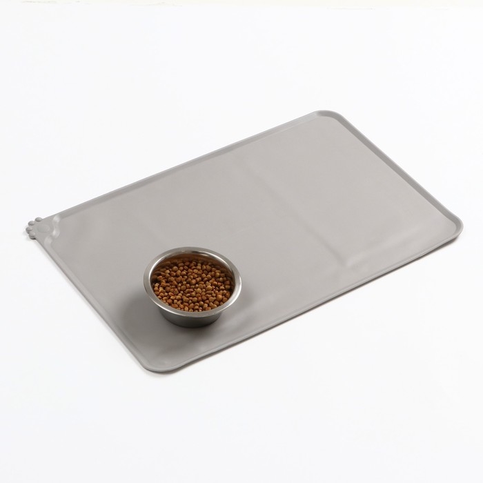 Коврик силиконовый под миску, 47 х 30 см, серый Коврик силиконовый под миску, 47 х 30 см, серый