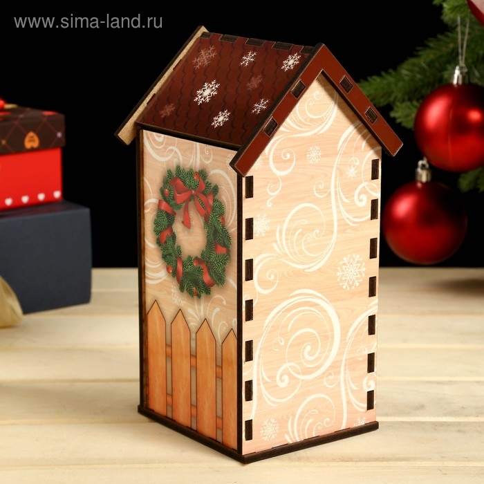 Новогодний чайный домик  Новогодний чайный домик "Сова. Счастье" 20х10,5х9.5 см