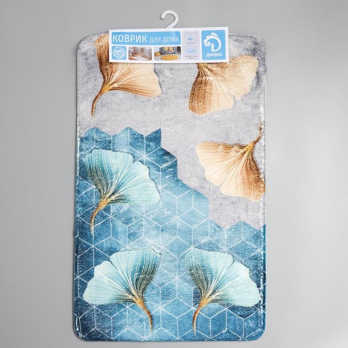 Коврик для ванной Доляна «Листья», 50×80 см, микрофибра Коврик для ванной Доляна «Листья», 50×80 см, микрофибра