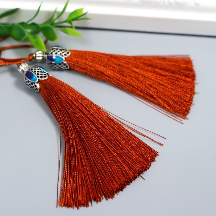 Декор для творчества текстиль Декор для творчества текстиль "Кисть Падишах" рыжий набор 2 шт 9х1 см