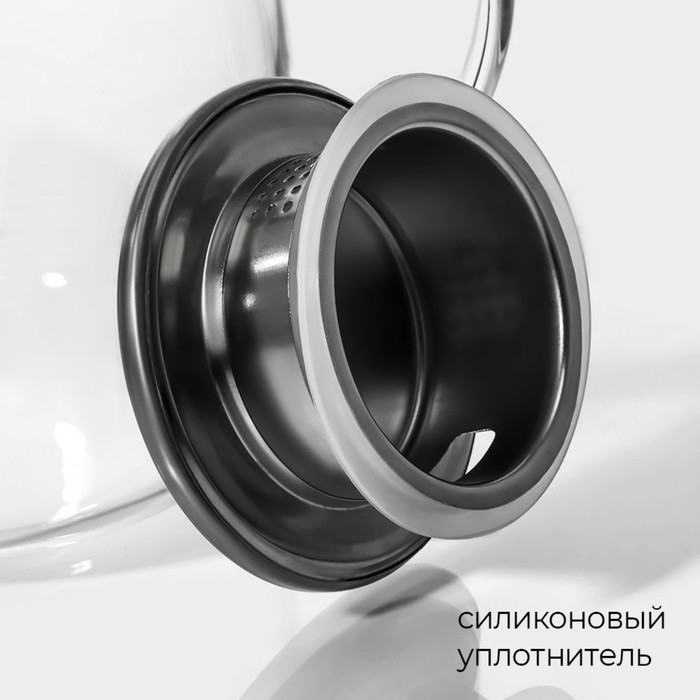 Кувшин для воды стеклянный с крышкой Magistro «Стиль», 1,6 л, 18×14×17 см Кувшин для воды стеклянный с крышкой Magistro «Стиль», 1,6 л, 18×14×17 см