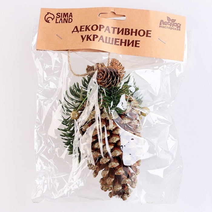 Шишка декоративная « Новогодняя» 12 × 12 × 18,5 см Шишка декоративная « Новогодняя» 12 × 12 × 18,5 см