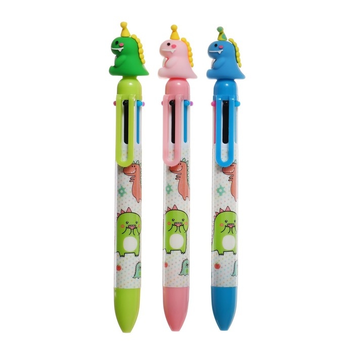 Ручка шариковая автоматическая Ручка шариковая автоматическая "Дракон", 6-ти цветная, МИКС