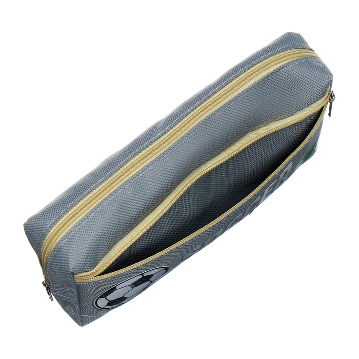 Пенал школьный на молнии Calligrata Пенал школьный на молнии Calligrata "Футбол", 2 отделения, серый