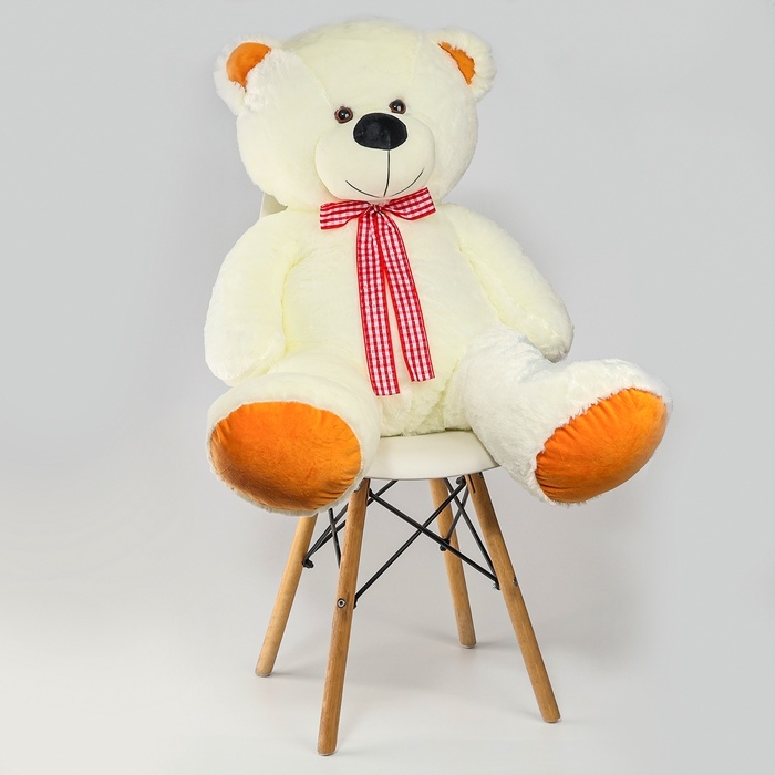 Мягкая игрушка Мягкая игрушка "Медведь" с клетчатым бантом, 90 см
