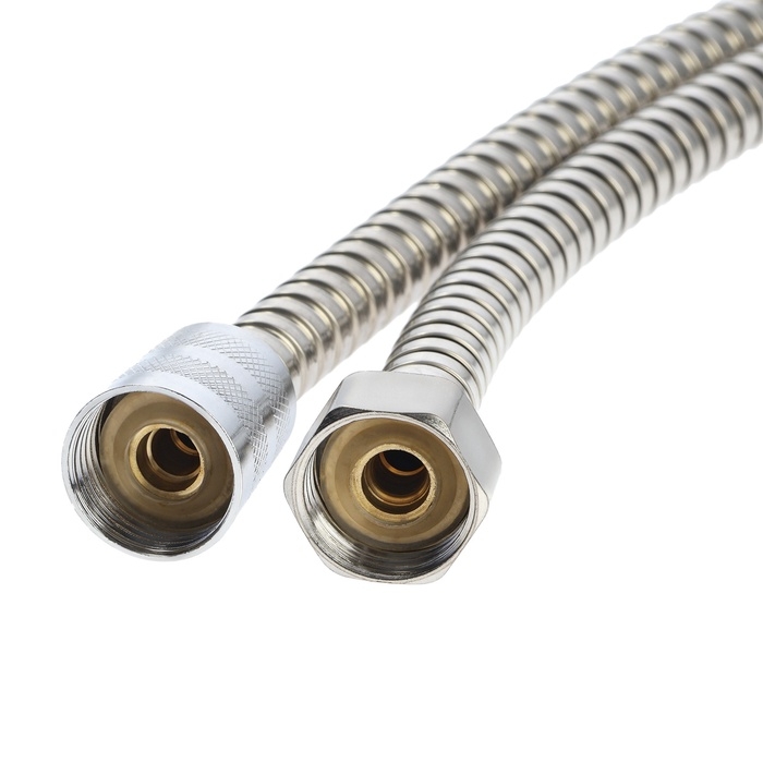 Душевой шланг ZEIN Z28PS, 200 см, цинковые гайки 1/2 Душевой шланг ZEIN Z28PS, 200 см, цинковые гайки 1/2", латунная втулка, нержавеющая сталь