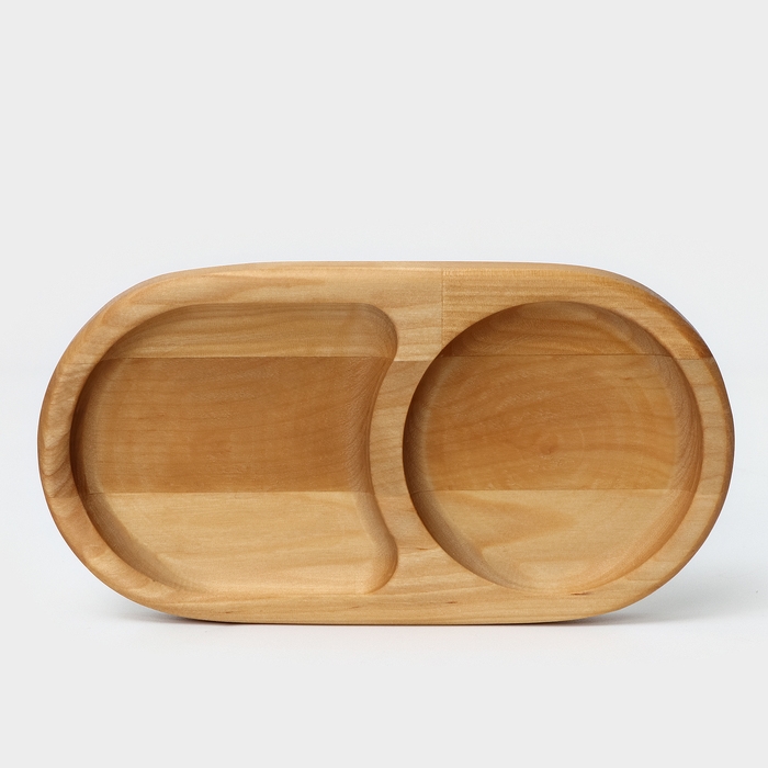 Поднос для подачи, 21×11×2 см, два отделения, берёза Поднос для подачи, 21×11×2 см, два отделения, берёза