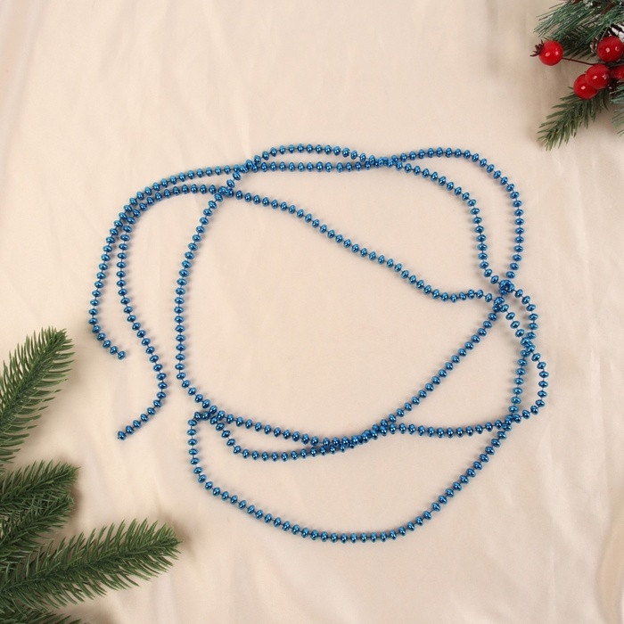 Бусы на ёлку 2 м d-4 мм Бусы на ёлку 2 м d-4 мм "Бусинки" синий
