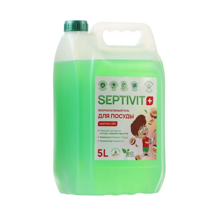 Гель для посуды SEPTIVIT  Гель для посуды SEPTIVIT "Маракуйя", биоразлагаемый, 5 л