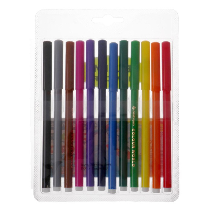 Фломастеры 12 цветов, Centropen Colour World 7550/12 ТП, в блистере, линия 2.0 мм Фломастеры 12 цветов, Centropen Colour World 7550/12 ТП, в блистере, линия 2.0 мм