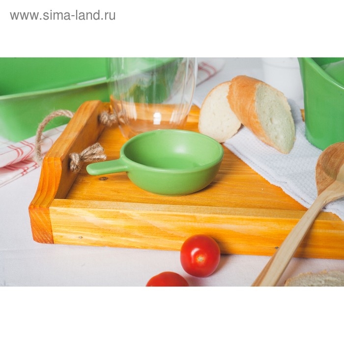 Кокотница из жаропрочной керамики Доляна «Базилик», 100 мл, цвет зелёный Кокотница из жаропрочной керамики Доляна «Базилик», 100 мл, цвет зелёный