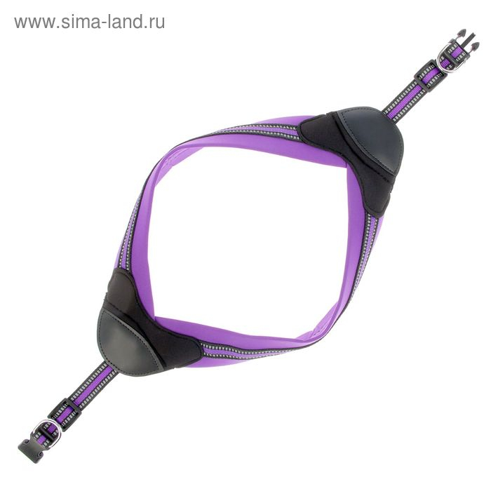 Шлейка супермягкая со светоотражающей прошивкой, обхват 62-69 см, фиолетовая Шлейка супермягкая со светоотражающей прошивкой, обхват 62-69 см, фиолетовая