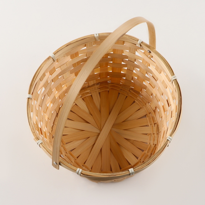Корзина плетёная, 26 х 12/30 см, бамбук, натуральный Корзина плетёная, 26 х 12/30 см, бамбук, натуральный