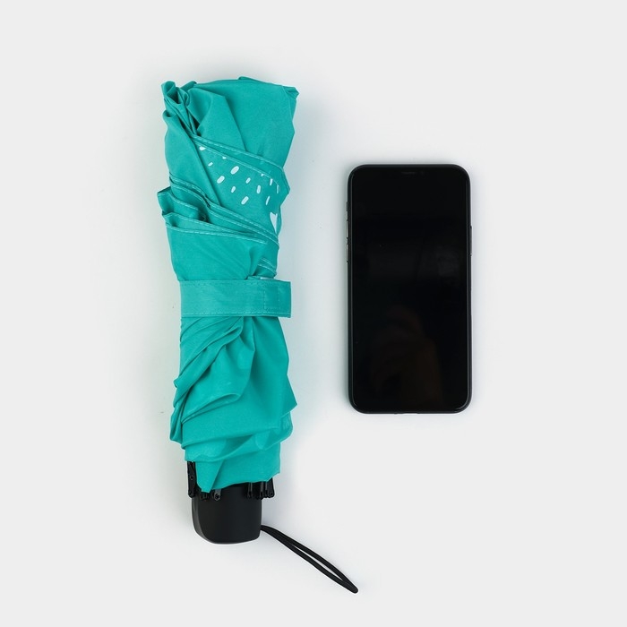 Зонт женский механический «Цветы», 8 спиц, d=95, цвет бирюзовый Зонт женский механический «Цветы», 8 спиц, d=95, цвет бирюзовый