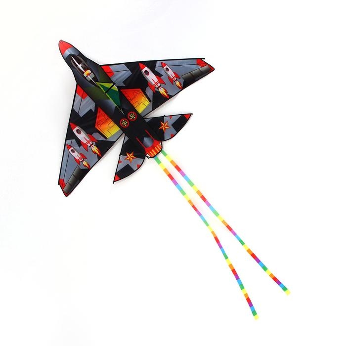 Воздушный змей «Истребитель», с леской, цвета МИКС Воздушный змей «Истребитель», с леской, цвета МИКС