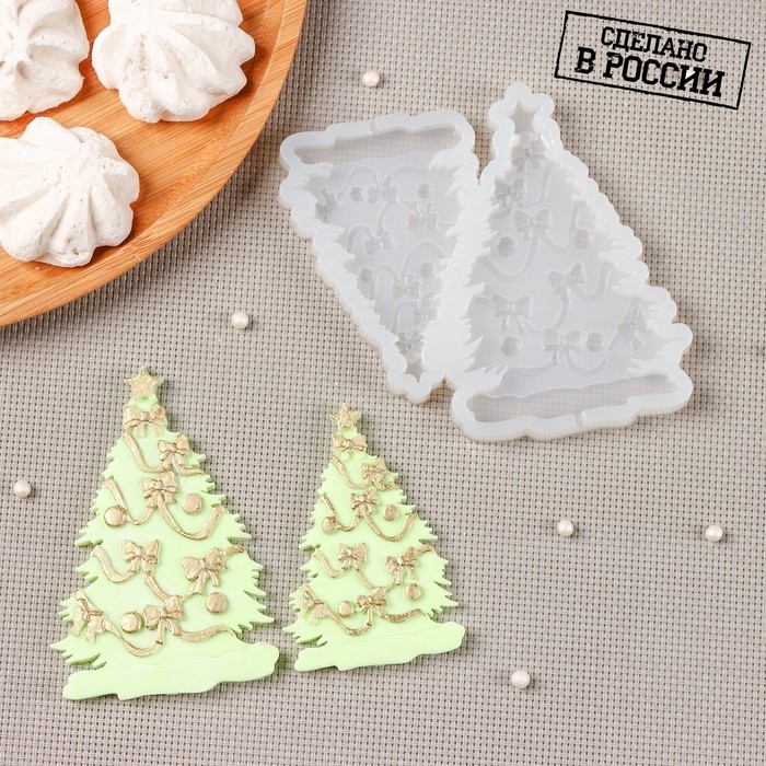 Силиконовая форма &laquo;Ёлка с бантиками&raquo;, 12&times;10 см, цвет прозрачный