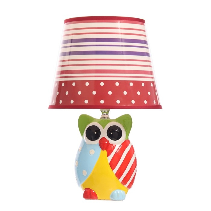 Настольная лампа  Настольная лампа "Совушка" Е14 40Вт цветной 20х20х32см