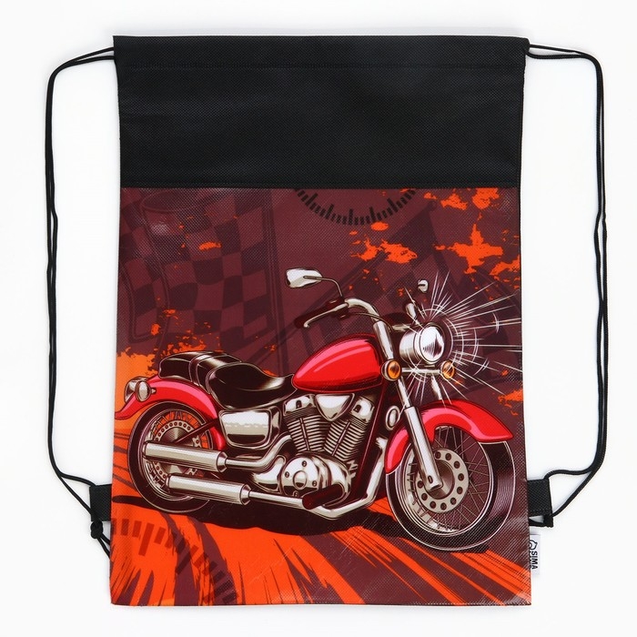 Мешок для обуви &laquo;Мотоцикл&raquo; непромокаемое полотно 30 х 40 см